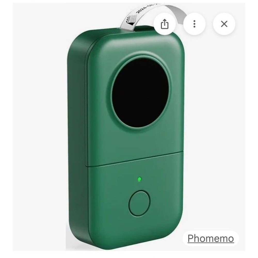 Phomemo D30 Thermal Printer Green Smart Mini Label Maker Print Pod Sticker NEW